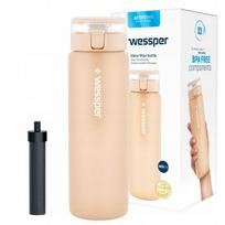 Stiklinis filtruojantis butelis Wessper ActiveMax 0,68 l, smėlio spalvos, su 1 kasete