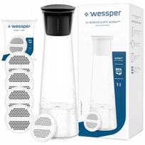 Vandens ąsotis su 5 filtrais WESSPER K1, borosilikatinis stiklas, 1 l
