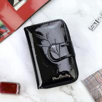 Pierre Cardin 02 LEAF-N 115 juoda lakuotos natūralios odos piniginė