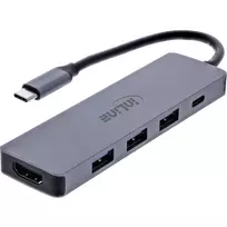 InLine 33271A USB 3.2 Gen 1 (3.1 Gen 1) Type-C įrenginių centras, 5000Mbit/s, pilka
