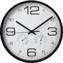 SIENINIS LAIKRODIS 30CM SU TERMOMETRU JUODAS 497862