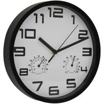 SIENINIS LAIKRODIS 25CM SU TERMOMETRU BALTAS 1060514