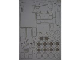 WMC - Ford Mk.II C100 1982 iš faneros Lazeriu pjautas rėmas, 1/25, 67-1