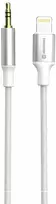 SWISSTEN TEXTILE Garso adapteris Lightning - 3,5 mm lizdas 1,5 m baltas