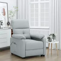 Fotelis Elektrinis atlošiamas krėslas, šviesiai pilkos spalvos, audinys
