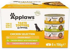 Applaws - kelių pakuočių vištienos sultinio šunims - 8 x 156 g
