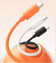 Kabelis USAMS U98 30W 3A Silicone Fast Charging USB-C į Lightning baltas