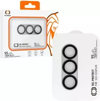 Grūdintas stiklas Tel Protect 95% AR+AF Full Metal Camera Protector į aparat skirtas Samsung Galaxy S26/S26 Plus balta (island)
