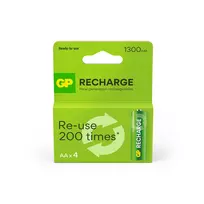 GP Battery GP - Įkraunamos baterijos, AA dydis, 1300 mAh, 4 vnt. pakuotė