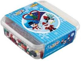 Hama Beads Hama - maksi karoliukai Kalėdos 600 vnt. + lėkštė 8206 kibirėlyje (388749)