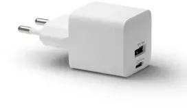 dbramante1928 - Įkrovimas - Sieninis įkroviklis GaN - USB-C+USB-A 25W+18W EU - Baltas