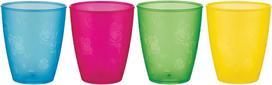 „Nuby“ – 4 dalių geriamųjų stiklinių rinkinys – ryškios spalvos – 300 ml + 9 mėn.