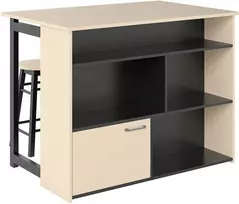 TV staliukas Koduva 3 dalių baro stalo komplektas, sulankstomas stalviršis, 2 baro taburetės, juodas ąžuolas, 116 x 70 x 89,5 cm