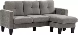 Koduva Kampinė sofa su keičiamu šezlongu, L formos, pilkai ruda, 186 x 130 x 84 cm
