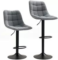 Koduva Modernūs baro krėslai, 2 vnt. rinkinys, su atlošu, tamsiai pilki, 93,5-115,5 cm