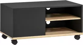 TV staliukas Koduva TV stovas su ratukais, juodas ir ąžuolo spalvos, 80 x 45 x 41 cm