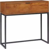 TV staliukas Aosom Prieškambario konsolinis staliukas industrinio stiliaus, rudas + juodas, 80 x 30 x 76 cm, 1 stalčius