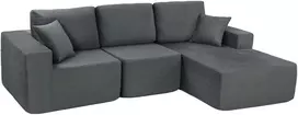 Koduva Modulinė kampinė sofa-lova, tamsiai pilka, 267 x 168 x 85 cm