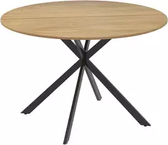 Koduva Apvalus valgomojo stalas 4 asmenims, ąžuolo spalvos, industrinio stiliaus, 120 cm