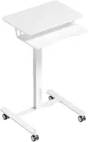 Koduva Reguliuojamo aukščio riedantis sit-stand stalas, baltas, 65 x 60 x 71-107 cm