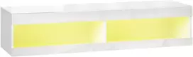 TV staliukas Koduva Pakabinama TV spintelė su RGB LED apšvietimu, 140 x 40 x 30 cm, aukšto blizgumo balta