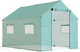 Koduva Tunelinis šiltnamis, pakeliamos durys ir langai, cinkuoto plieno rėmas, 2 x 3 x 2 m, žalias