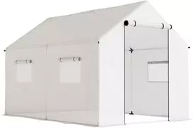 Koduva Folijinis šiltnamis 3 x 2 x 2 m, baltas, cinkuoto plieno ir polietileno