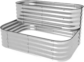 Koduva Pakelta lysvė iš metalo, 2 aukštų, sidabrinė, 120 x 90 x 30 cm