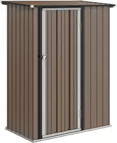 Koduva Metalinis sodo sandėliukas su šlaitiniu stogu, rudas, 142 x 86 x 177/189 cm