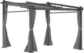 Koduva Pergola su stumdomu stogu, tamsiai pilka, 2,97 x 2,95 x 2,3 m