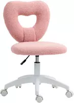 Koduva Rožinė biuro kėdė su širdelės formos atlošu, Teddy fleece, 78-88 cm