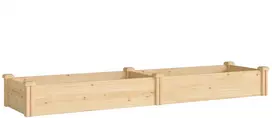 Koduva Pakelta lysvė iš medienos, su pertvara, atviru dugnu, natūrali mediena, 235 x 66 x 26 cm