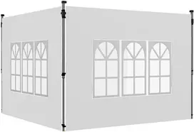 Koduva 2 dalių pavėsinės šoninės sienelės su langu, 3 x 3 / 3 x 4 m, baltos