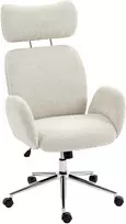 Koduva Biuro kėdė su reguliuojama galvos atrama, ergonomiška, šviesiai pilka, 115-123 cm
