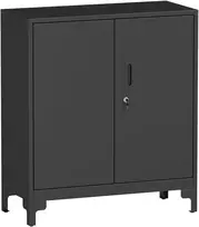 TV staliukas Koduva Metalinė biuro spintelė, užrakinamos durys, juoda, 80 x 35 x 91 cm