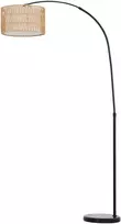 Koduva Pastatoma lempa su kanapių virvės gaubtu, reguliuojamo aukščio, juoda, 93 x 34 x 144-175 cm