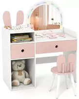 Koduva Vaikiškas tualetinis staliukas su švieselėmis, Princess Rabbit, baltas