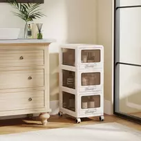 Koduva Plastikinis stalčių laikymo vežimėlis, baltas, 3–5 stalčiai