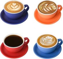 Yundu Cappuccino Puodeliai su Lėkštelėmis, 4 vnt. x 300 ml