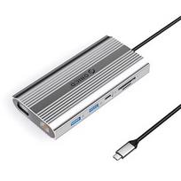 Orico USB-C 12w1 | USB-A | USB-C PD 100W | HDMI 4K | VGA | RJ45 Gigabit - srebrna ORICO-XDR-X22-SV-BP