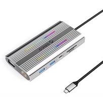 Orico USB-C 12w1 RGB | 3x USB-A | USB-C PD 100W | HDMI 4K | VGA | RJ45 Gigabit - srebrna ORICO-XDR-X2-SV-BP
