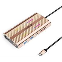 Orico USB-C 12w1 RGB | 3x USB-A | USB-C PD 100W | HDMI 4K | VGA | RJ45 Gigabit - różowo-złota ORICO-XDR-X2-RG-BP