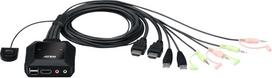ATEN 2-Port USB 4K HDMI KVM Switch with Remote Port Selector