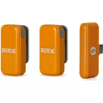 Belaidė mikrofono sistema Rode Wireless Micro (WIMICROCORA) – kompaktiškas lavalierinis mikrofonas, oranžinė