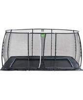 EXIT Dynamic įleidžiamas batutas 244x427 cm su apsauginiu tinklu – juodas