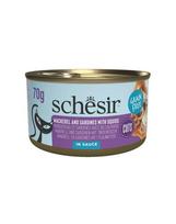 SCHESIR Sardinės ir skumbrės padaže, 12 x 70 g, šlapias maistas katėms