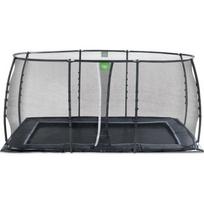EXIT Dynamic įleidžiamas batutas 244x427 cm su apsauginiu tinklu – juodas