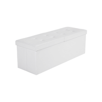 Tvirtas lengvas baltas pufas 110 cm | EKO oda | Balta