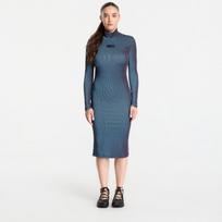 Sukienka EA7 Emporio Armani Train 7.0 Wmns Dress Fancy Ribs Black / Mysterioso - Dydis L (7W001571AF26347FC040 Suknelės)