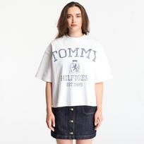 Tommy Hilfiger Varsity Crest Rlx Ss T-Shirt Ecru - Dydis S (WW0WW50940 YBL Marškinėliai)